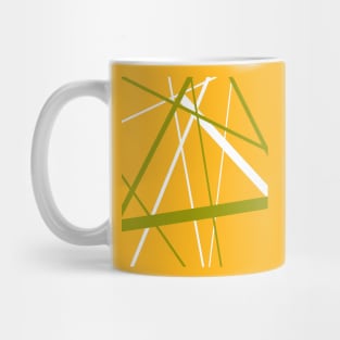 Criss Cross Olive Green and White Lines Mug